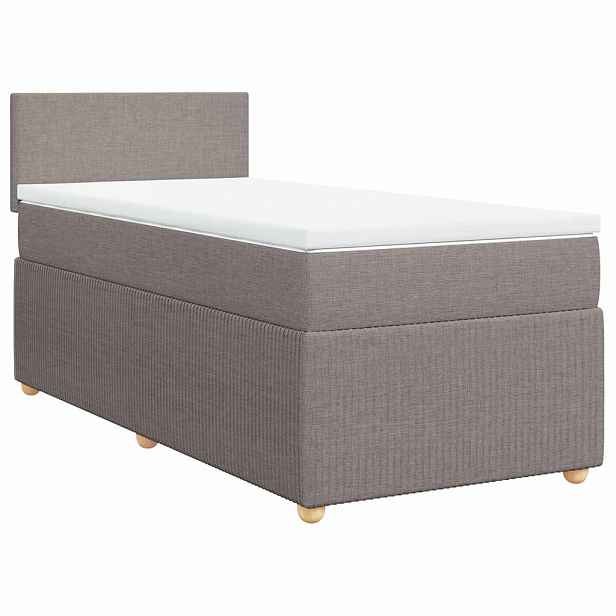 vidaXL Box spring postel s matrací taupe 100 x 200 cm textil