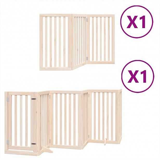 vidaXL Zábrana pro psy s dvířky skládací 9 panelů 450 cm topol