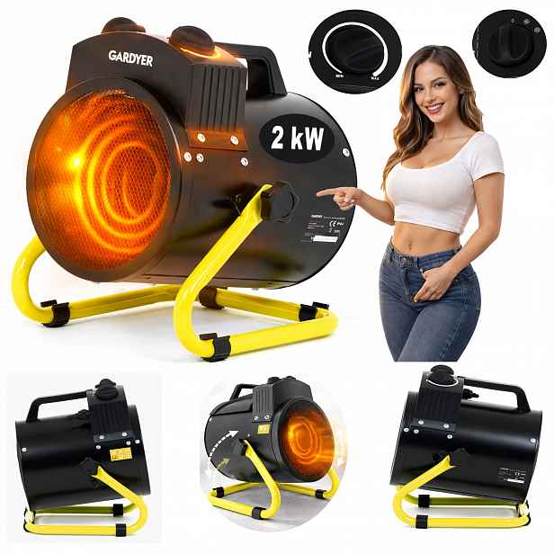 Elektrický Ohřívač Topení 2000 W Spirála++ Farelka Termostat Pro XXL