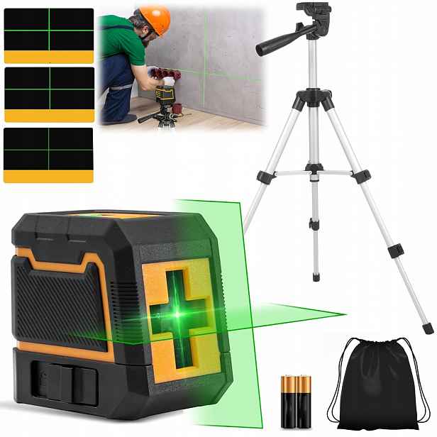 Laserová Vodováha 4D Rovinná 360 Laser 3 Úrovně Křížový Stativ