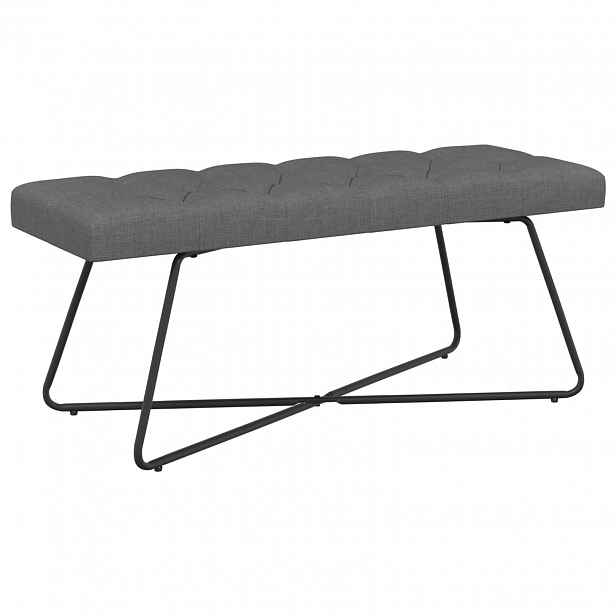 vidaXL Lavice s knoflíkovým prošíváním Tmavě šedá 110 x 40 x 46 cm