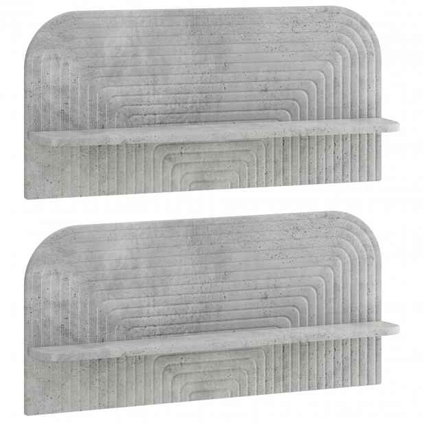 vidaXL Nástěnná polička 2 ks Betonově šedá 80,5 x 13,5 x 37,5 cm