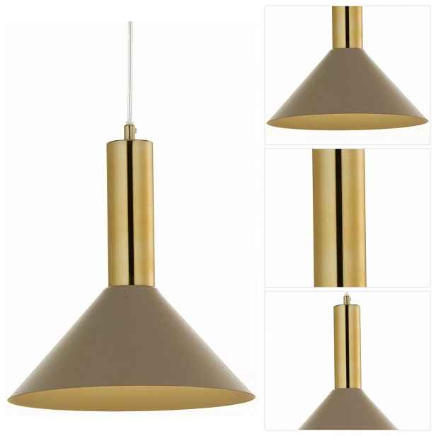 Závěsná béžová lampa Vitrum Gold zlatá atmosféra v kuchyni Sigma Lighting