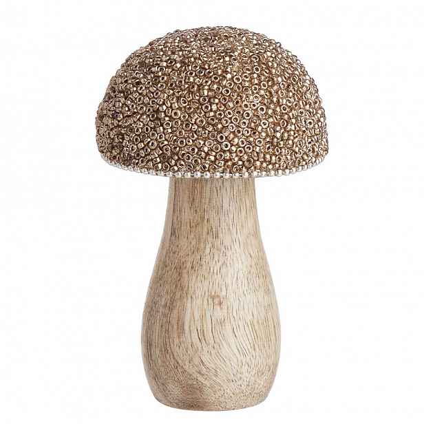 Butlers HARVEST LOVE Houba dřevěná s perličkami 11 cm