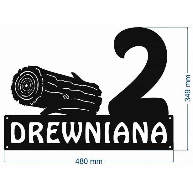 Číslo Na Dům 60 cm Tabule Adresa Ocel 2 mm Dřevěná ul.