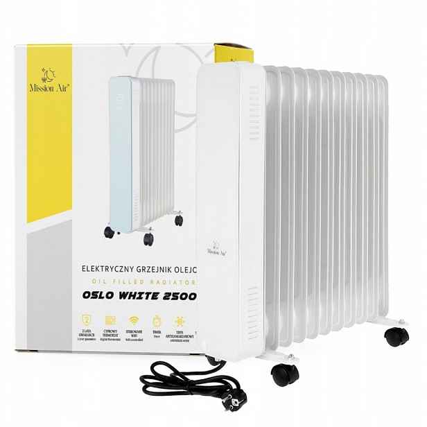 Elektrický olejový ohřívač Oslo Mission Air bílý 2500W bílý Wifi Timer