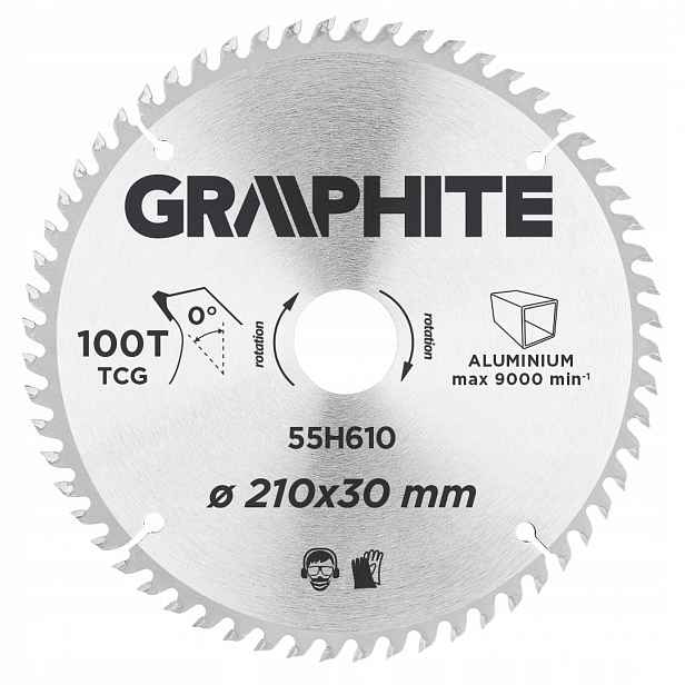 Graphite Pilový Kotouč, 210 X 30 MM, 100 Zubů, Pro Hliník 55H610
