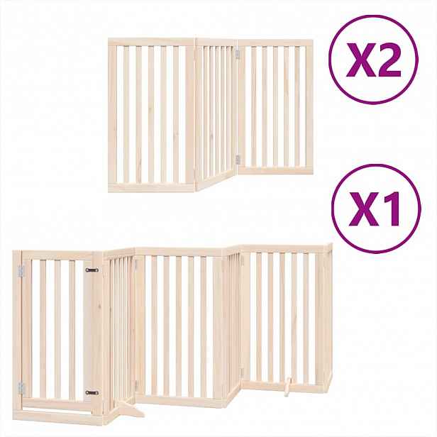 vidaXL Zábrana pro psy s dvířky skládací 12 panelů 600 cm topol