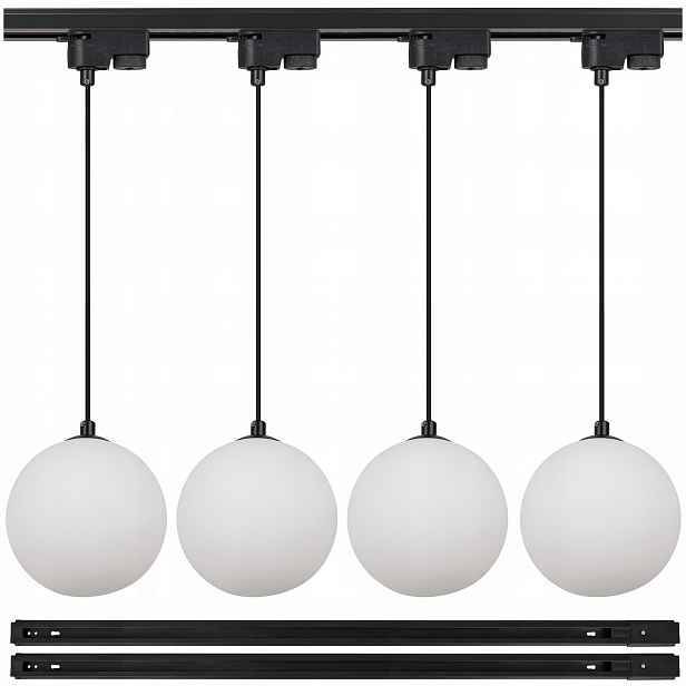 Kolejové osvětlení Listwa 1 m 4x Závěsné svítidlo bílá koule Led lampa G9