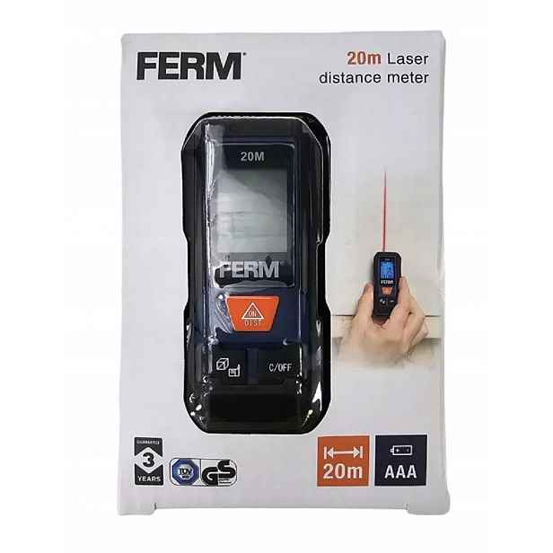 Laserový Dálkoměr Profesionální, Přesný, 20 M, Společnost Ferm Model LDM100