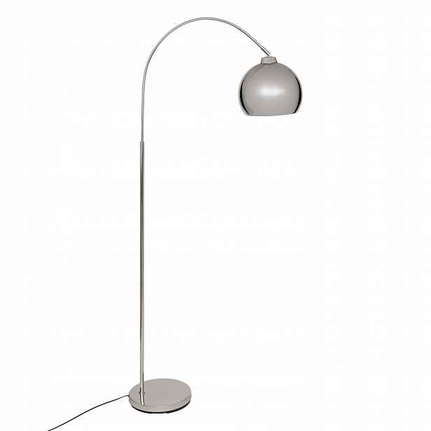 Stojací lampa oblouková Floris, kovová, stříbrná, 177 cm
