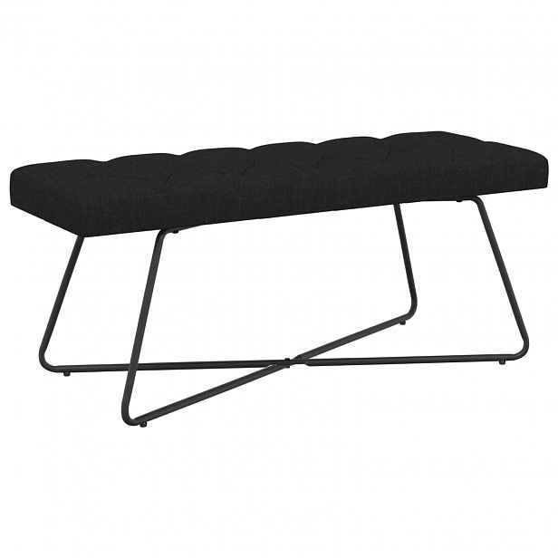 vidaXL Lavice s knoflíkovým prošíváním Černá 110 x 40 x 46 cm Textil