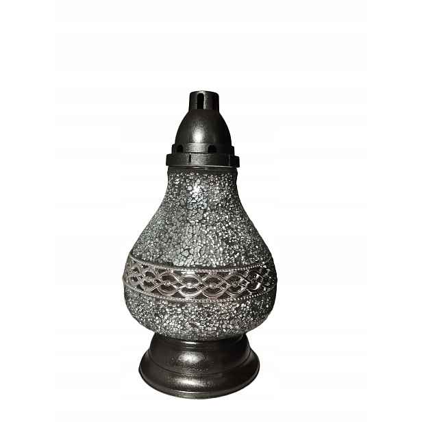 Lucerna Premium Karafa Vitráž Dekor Stříbrný 35 cm Maxi