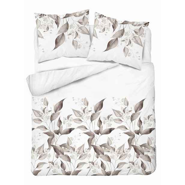 Povlečení 160x200 Béžové hnědé listy Home Satin