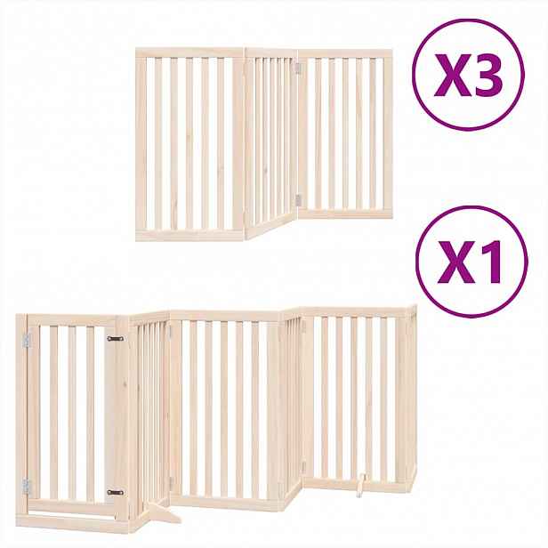 vidaXL Zábrana pro psy s dvířky skládací 15 panelů 750 cm topol