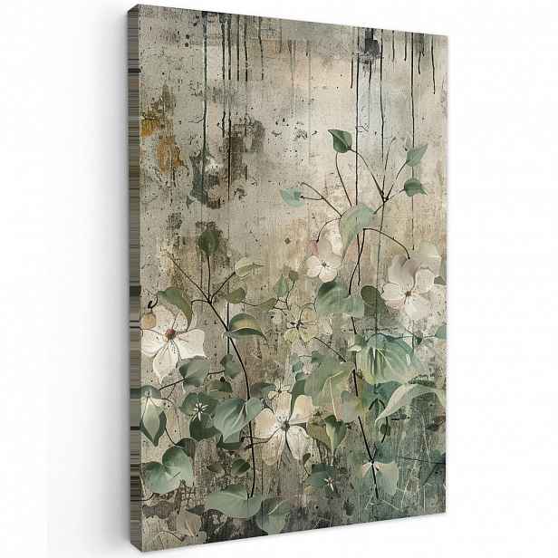 MuchoWow OBRAZ NA PLÁTNĚ Květiny - listy - abstraktní - moderní 20x30 cm