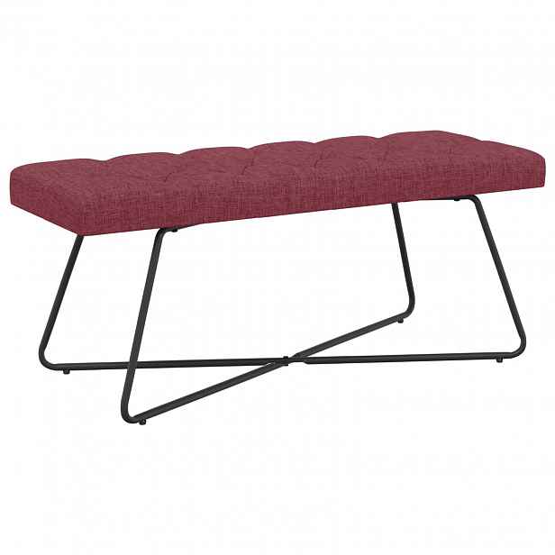 vidaXL Lavice s knoflíkovým prošíváním Víno Červené 110 x 40 x 46 cm