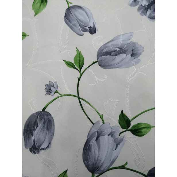 Hotový Závěs 140x250 Šedo-zelené Tulipány