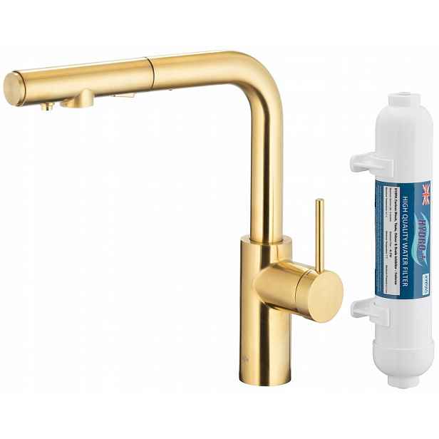 Kfa Kuchyňská Baterie Duero Pure Basic Filtr Hydro+, Kartáčované Světlé Zlato