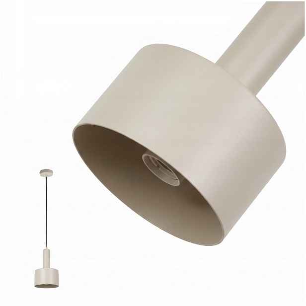 Šedá závěsná lampa Vitrum v moderním stylu, tvar vedle pohovky Sigma Lighting