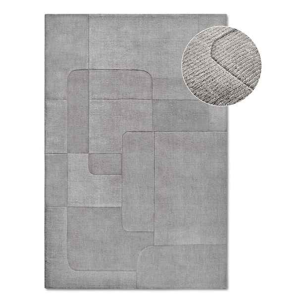 Šedý ručně tkaný vlněný koberec 190x280 cm Charlotte – Villeroy&Boch