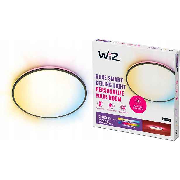 Stropní Svítidlo Led Stropní Svítidlo na omítku 21W Bílá Rgb Černá Smart WiFi WiZ