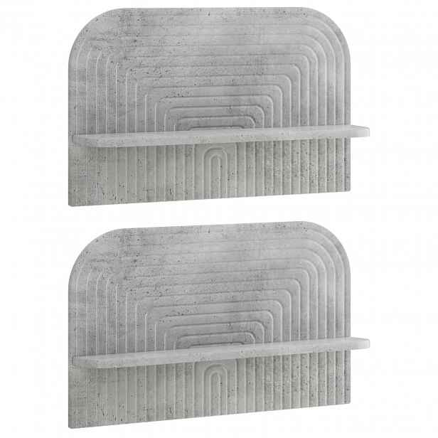 vidaXL Nástěnná polička 2 ks Betonově šedá 60 x 13,5 x 37,5 cm