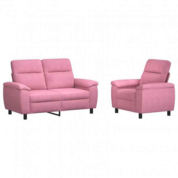 vidaXL Set pohovek 2 pcs Růžová Textil