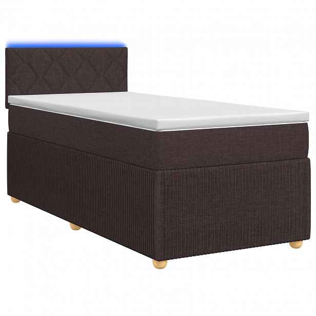 vidaXL Postel boxspring s matrací Tmavě hnědá 80 x 200 cm Textil
