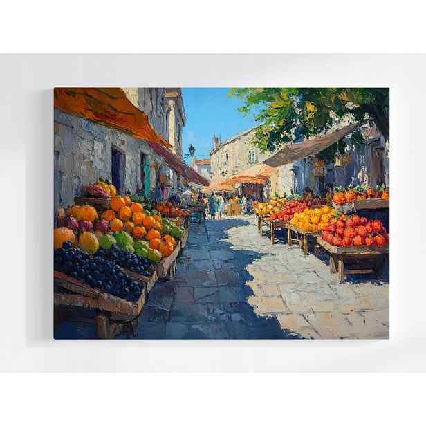Plakát Středomořská Krajina Ulice Trh Ovoce 100x75