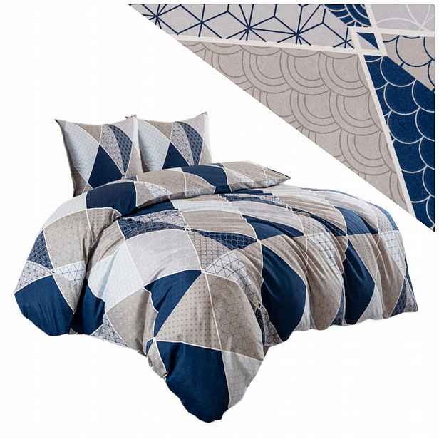Povlečení 220x200 2 povlaky 70x80 hladké Eusebia Home na zip geometrické