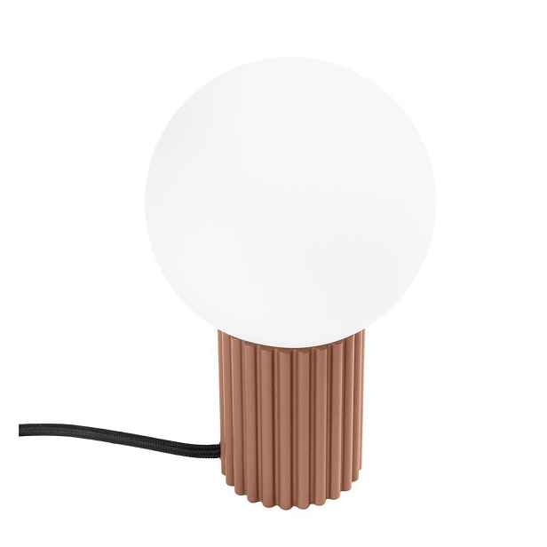 Světle hnědá stolní lampa se skleněným stínidlem (výška 19 cm) Orbital – Sollux