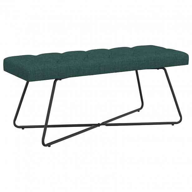 vidaXL Lavice s knoflíkovým prošíváním Tmavě zelená 110 x 40 x 46 cm