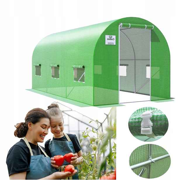 Zahradní fóliový tunel 2x3 6 m2 Zelený na zeleninu UV4 3x2 Bonus