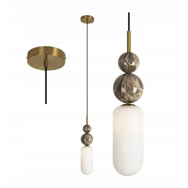 Maxlight Závěsná lampa Nova Zlatá 1xG9 7W Skleněné stínítko Kuličky