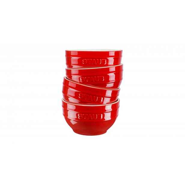 Sada 4 keramických misek Staub, Ø 12 cm, višeň