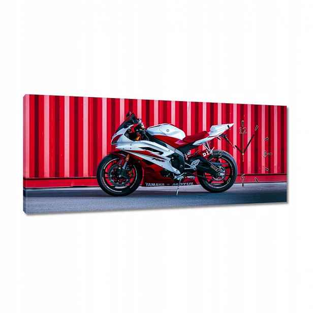 Hodiny 100x40 Bílo-červené Yamaha