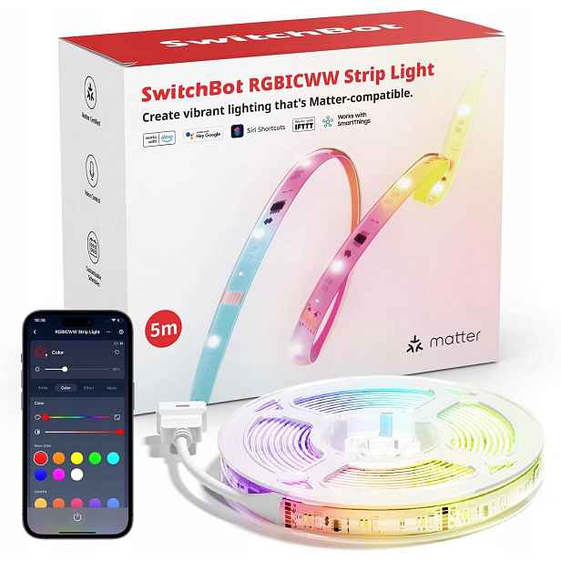 Led Páska Switchbot Rgbicww Osvětlení Světelná Lišta Neon Matter 5 M