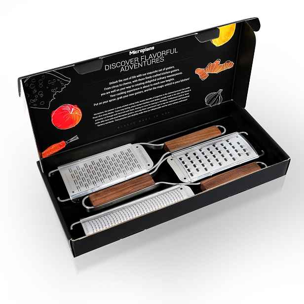 Microplane Sada 3 struhadel Master s dřevěnou rukojetí (jemné, hrubé a struhadlo na širší proužky) 36159