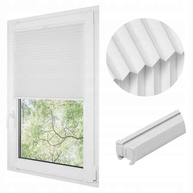 Roleta Plisé Plisa 30x150 cm bílá klasická bez zatloukání