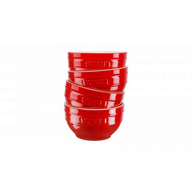 Sada 4 keramických misek Staub, Ø 12 cm, višeň