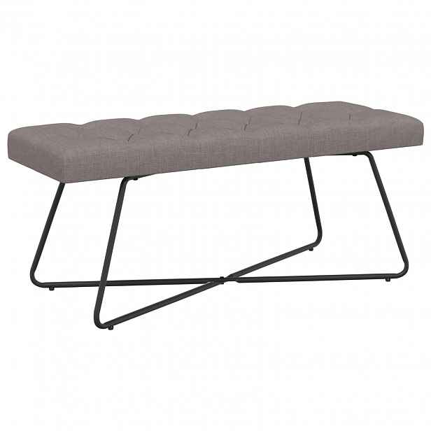 vidaXL Lavice s knoflíkovým prošíváním Taupe 110 x 40 x 46 cm Textil