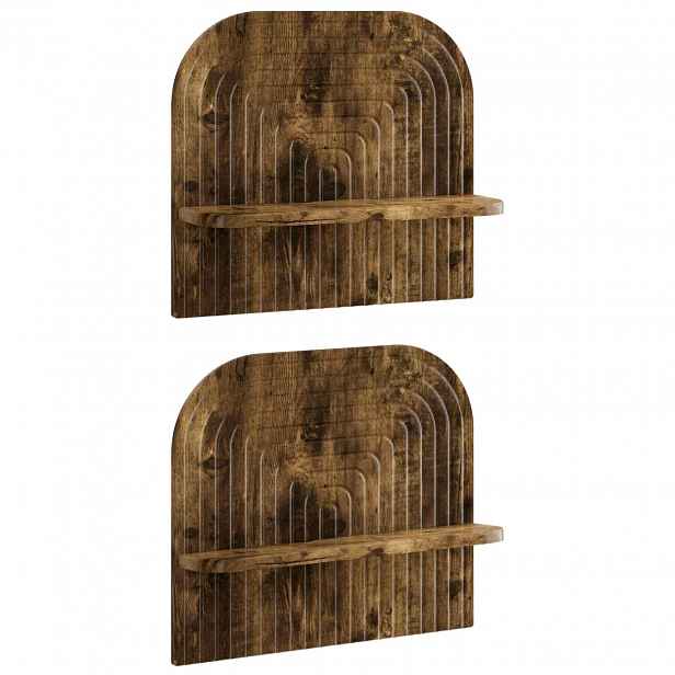 vidaXL Nástěnná polička 2 ks Kouřový dub 41 x 13,5 x 37,5 cm