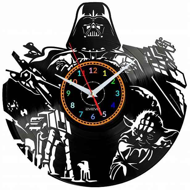 Star Wars Dárek Originální dekorace do domu Hodiny z vinylové desky