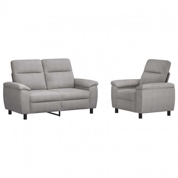 vidaXL Set pohovek 2 pcs Oblačno šedá Textil
