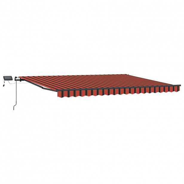vidaXL Stahovací markýza oranžová a hnědá 400 × 350 cm Látka a hliník