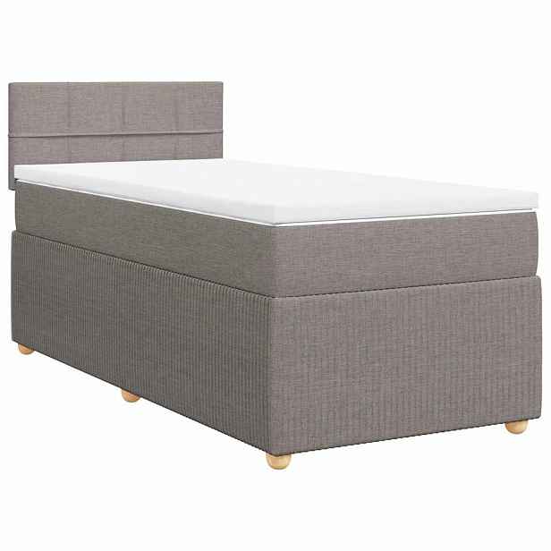 vidaXL Box spring postel s matrací taupe 100 x 200 cm textil