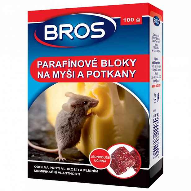 Bros - Parafinové bloky na myši, krysy a potkany 100 g