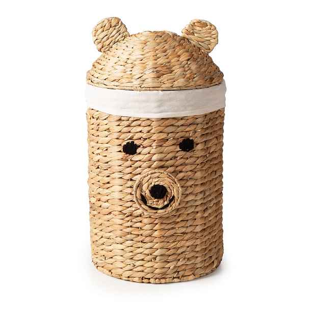 Dětský koš na hračky z vodního hyacintu v přírodní barvě ø 30x56 cm Bear – Compactor