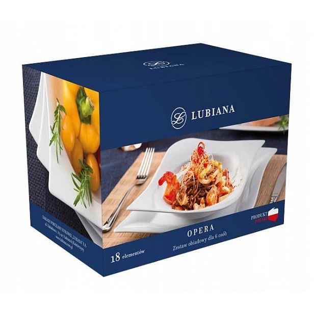 Jídelní sada pro 6 osob Lubiana Opera 18el Bílá